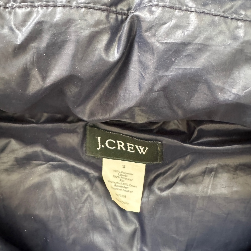 J. Crew navy hooded down puffer vest -size Small - Picture 6 of 9